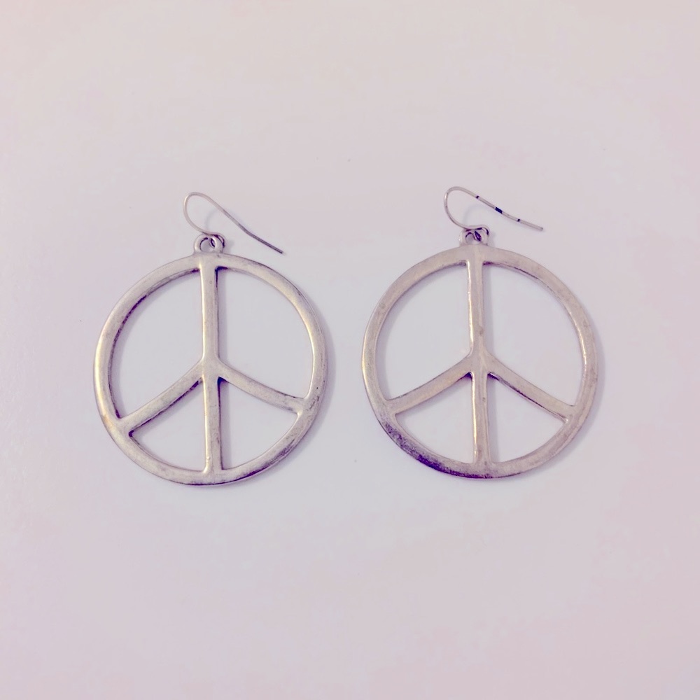 Vintage peace sign costume earrings